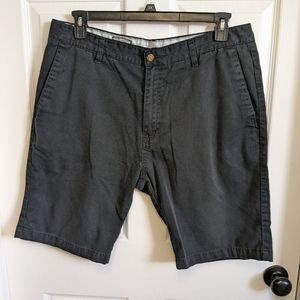 Volcom Flat front Black Shorts Men's Casual Style Size 36 10" inseam